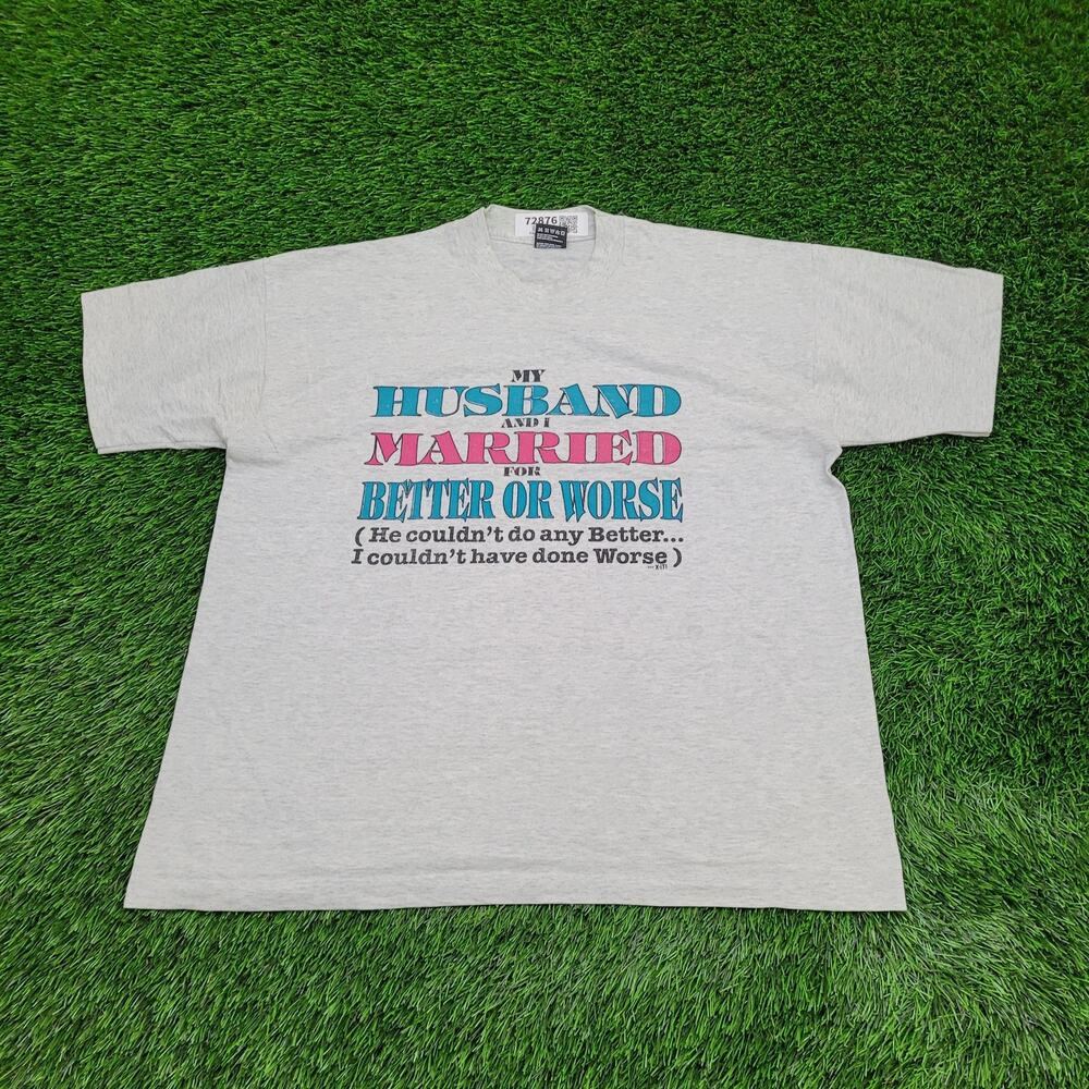 Vintage 1994 Funny Married Life Shirt Womens XL 23x26 Gray